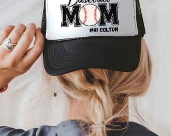 Custom baseball mom hat, baseball mom hat, baseball mom trucker hat, baseball mom, baseball mom gift, baseball mama hat,baseball mama custom