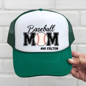 Custom baseball mom hat, baseball mom hat, baseball mom trucker hat, baseball mom, baseball mom gift, baseball mama hat,baseball mama custom image 5