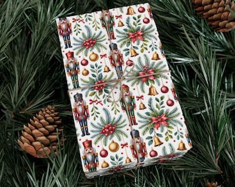 Weihnachtsnussknacker-Geschenkpapier, Weihnachtsnussknacker-Weihnachtsgeschenkpapier, Weihnachtsgeschenkpapier, klassischer Nussknacker-Weihnachtspapier, Weihnachtsgeschenkpapier