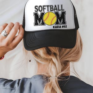 Custom softball mom hat, softball mom hat, softball mom trucker hat, softball mom, softball mom gift, baseball mama hat,softball mama custom