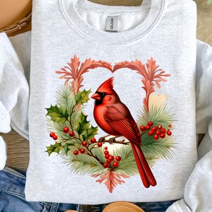 Cardinal Sweatshirt, Bird Lover Gift, Cardinal Bird Shirt, Red Cardinal Bird, Bird Sweatshirt, Bird Watching, Christmas Bird watcher gift