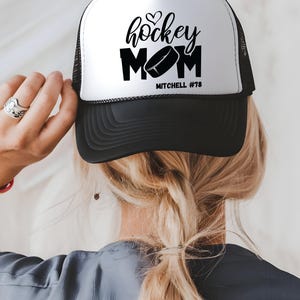 Niestandardowa czapka hokejowa dla mamy, czapka hokejowa dla mamy, czapka hokejowa dla mamy kierowcy ciężarówki, hokejowa mama, prezent dla hokejowej mamy, czapka hokejowa dla mamy, niestandardowa hokejowa mama, hokejowa mama