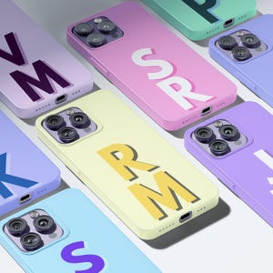 Monogram iPhone 16 Case, Cute Trendy Case, Monogram phone case, iPhone case, Initial Phone Case, Pastel Colored Phone Case, Custom Name Case