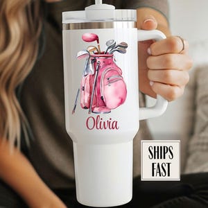 Golf 40oz tumbler with lid and straw, Golf tumbler, Golf tumbler for him, Golf cup, Golf mug, Golf gift for her, golf lover gift, golfing