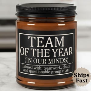 Team of the Year Kerze, lustige Kerze, Schüttgut, Mitarbeiter Geschenke, Team Geschenke, individuelle Teamanschätzung, Dankeschön für Büro, Team-Gebäude