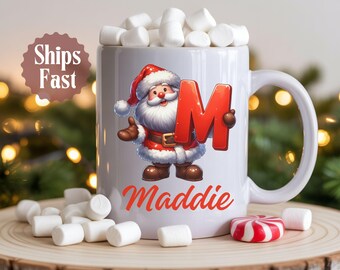 Personalized Kids Hot Cocoa Mug, Santa Hot Cocoa kids mug, Christmas Mug for kids, kids Hot cocoa mug, kids mug, kids christmas mug