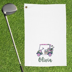 Personalisiertes Golf-Handtuch, niedliches Golf-Zubehör, Geschenk für Golf-Liebhaber, Golf-Handtücher, Golf Muttertagsgeschenk, Golfwagen-Handtuch