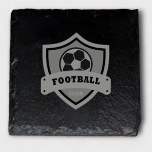 Engraved Football Slate Coaster – Personalised Gift for Dad | Father’s Day or Birthday Gift | Novelty Home Decor for Him or Her