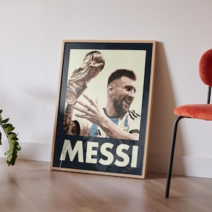 Lionel Messi World Cup Printable Art, Inter Miami, Argentina, Gifts for Him, Soccer Poster, Football, Sports Bedroom Decor, Digital Download