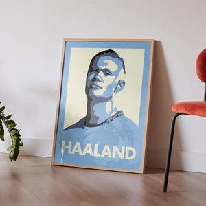 Erling Haaland Football Poster, Manchester City, Norway, Gifts for Him, Soccer, Football, Sports Bedroom Decor, Digital Download