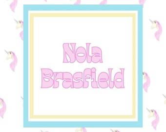 Unicorn Watercolor Personalized Party Favor Tags // Enclosure/ Calling Cards // Gift Tag // Kids Design // Birthday Gift Tags Set of 50