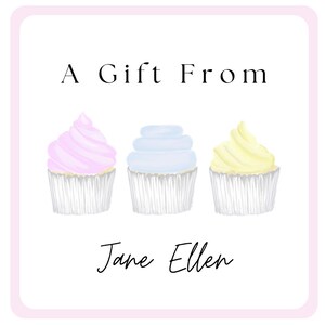Mädchen Geburtstagskarte // Wasserfarben Cupcakes // Geschenkanhänger // Kinder Design // 50er Set Geburtstagsgeschenkanhänger
