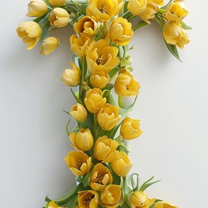 Tulipán en flor, Letras del alfabeto en descarga digital, Letras en PDF