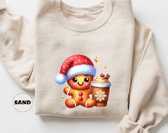 Gingerbread Christmas Sweatshirt, Holiday Crewneck