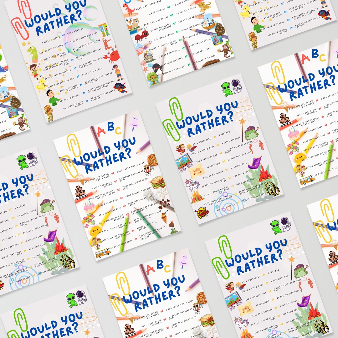 Would You Rather Game for Kids: Printable Icebreaker Questions (PDF ...