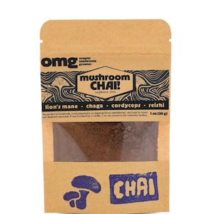 Omg Pilz Chai, Instant, 3 Unzen; beinhaltet Löwenmähne, Chaga, Reishi, Cordyceps