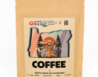 omg café de cogumelos, 1 oz; inclui juba de leão e cordyceps