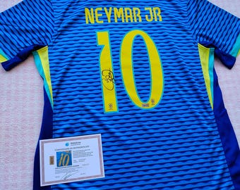 Neymar Jr. #10 - Gesigneerd gesigneerd Braziliaans shirt met COA