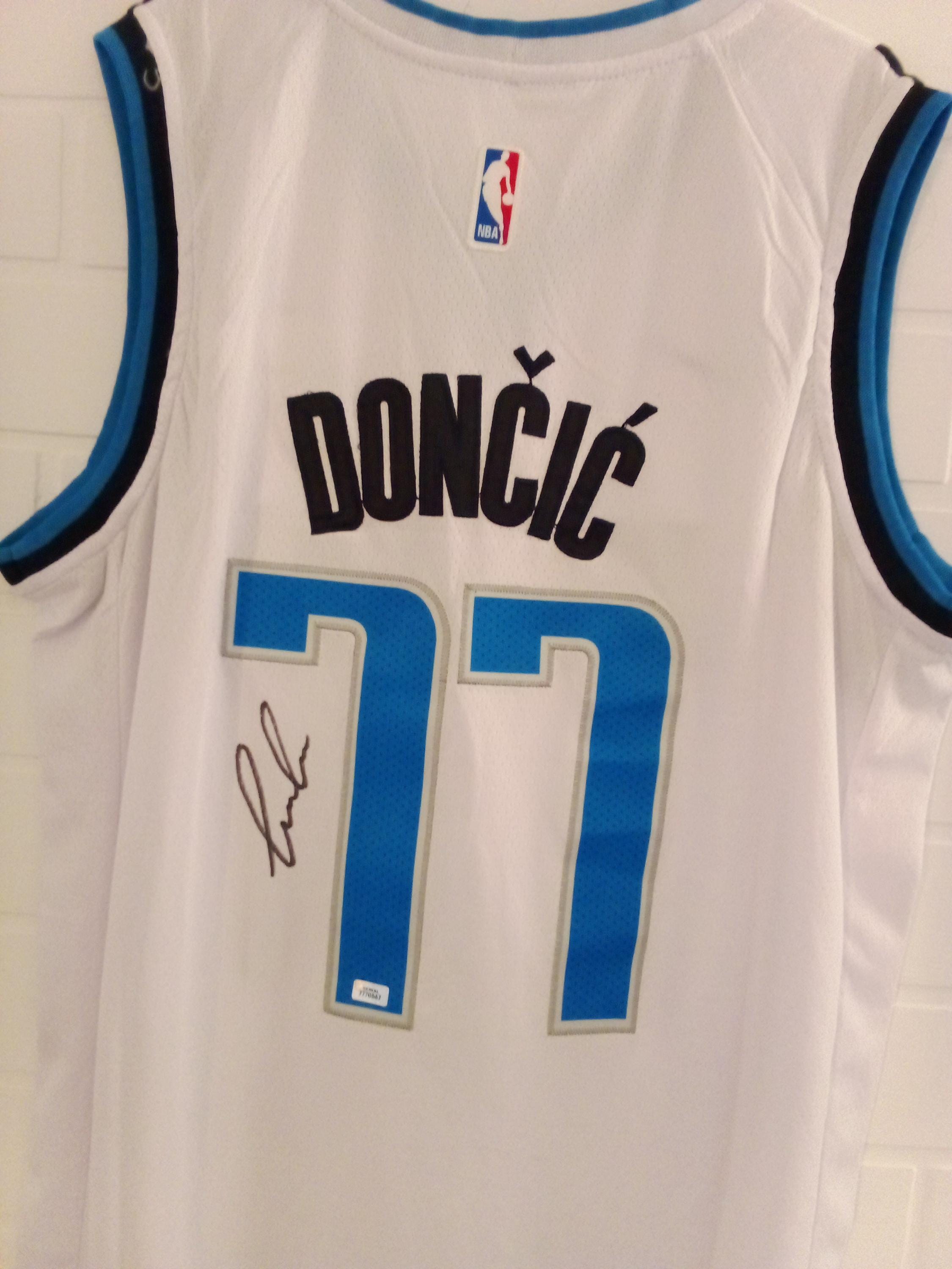 Luka Doncic #77 Signed Dallas Mavericks Jersey White With Luka Doncic #77 Signed Dallas Mavericks Jersey White With