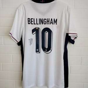 Jude Bellingham #10 Gesigneerd voetbalshirt/shirt van het Engelse elftal 2024-25 GCOA