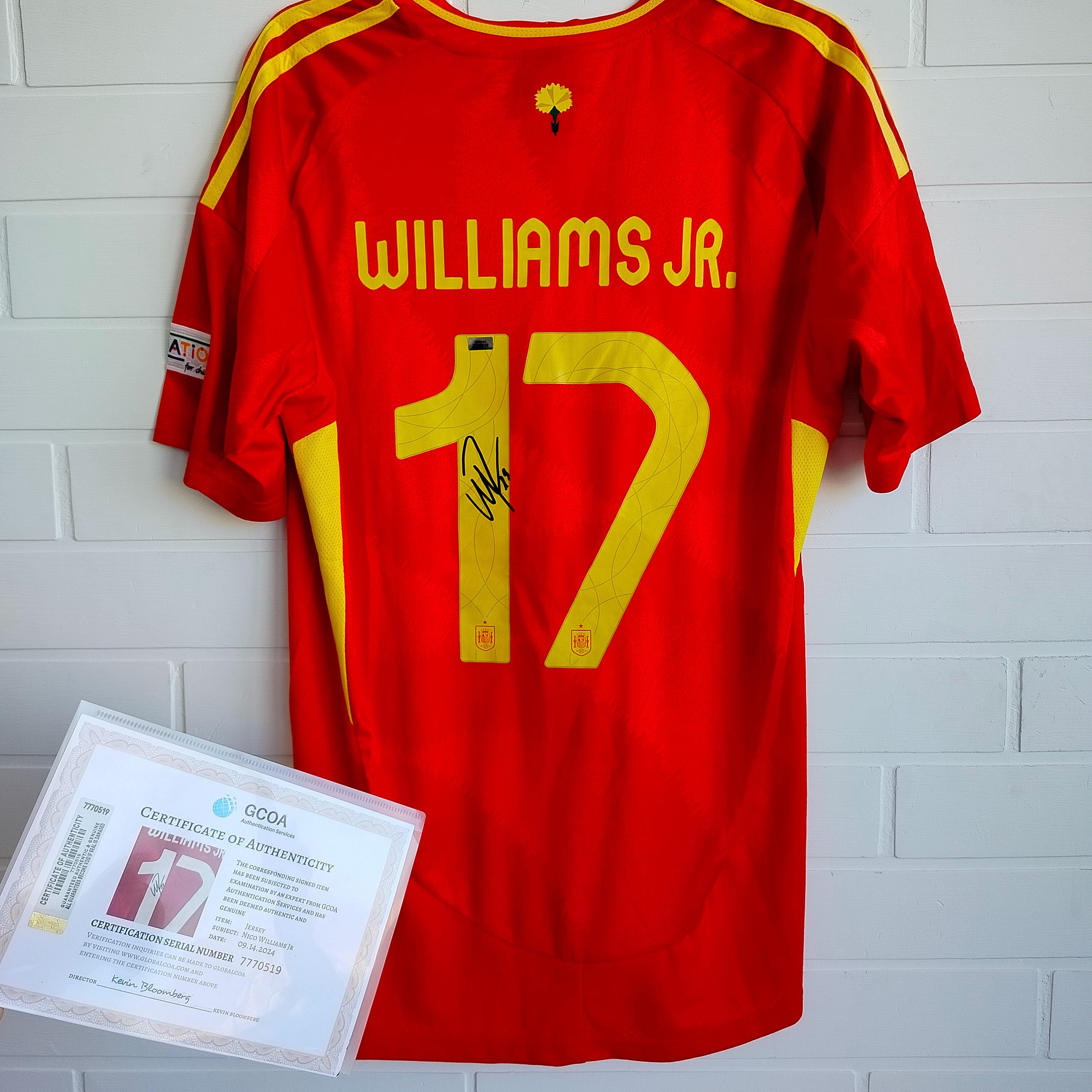 Nico Williams Jr #17 Signed Autographed Team Spain Soccer Jersey