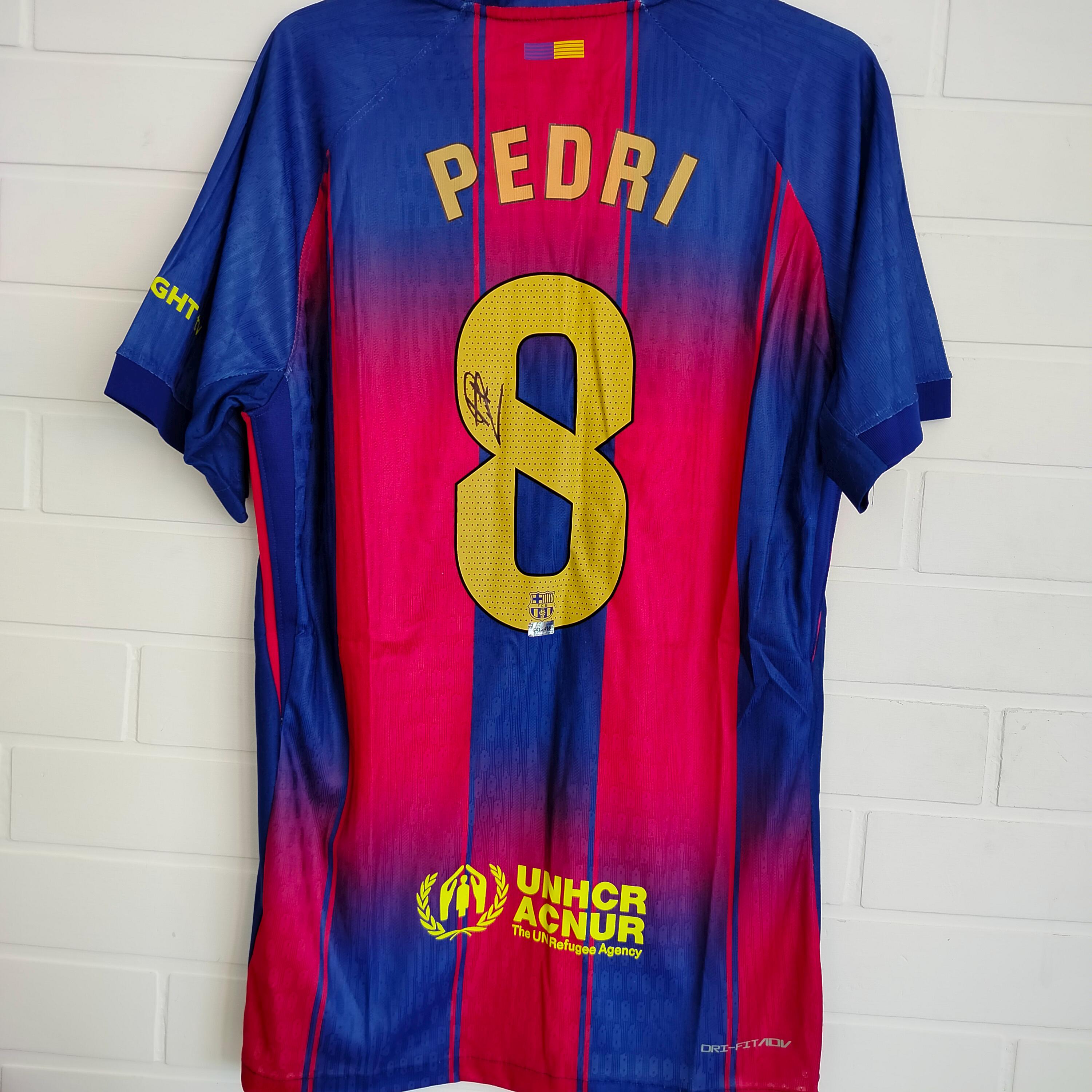 Pedri #8 Signed Autographed 2025/26 Barcelona Soccer Jersey