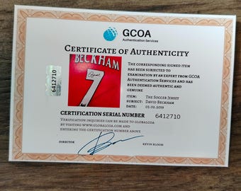 デビッド・ベッカム直筆サイン入りマンチェスター・ユナイテッド
