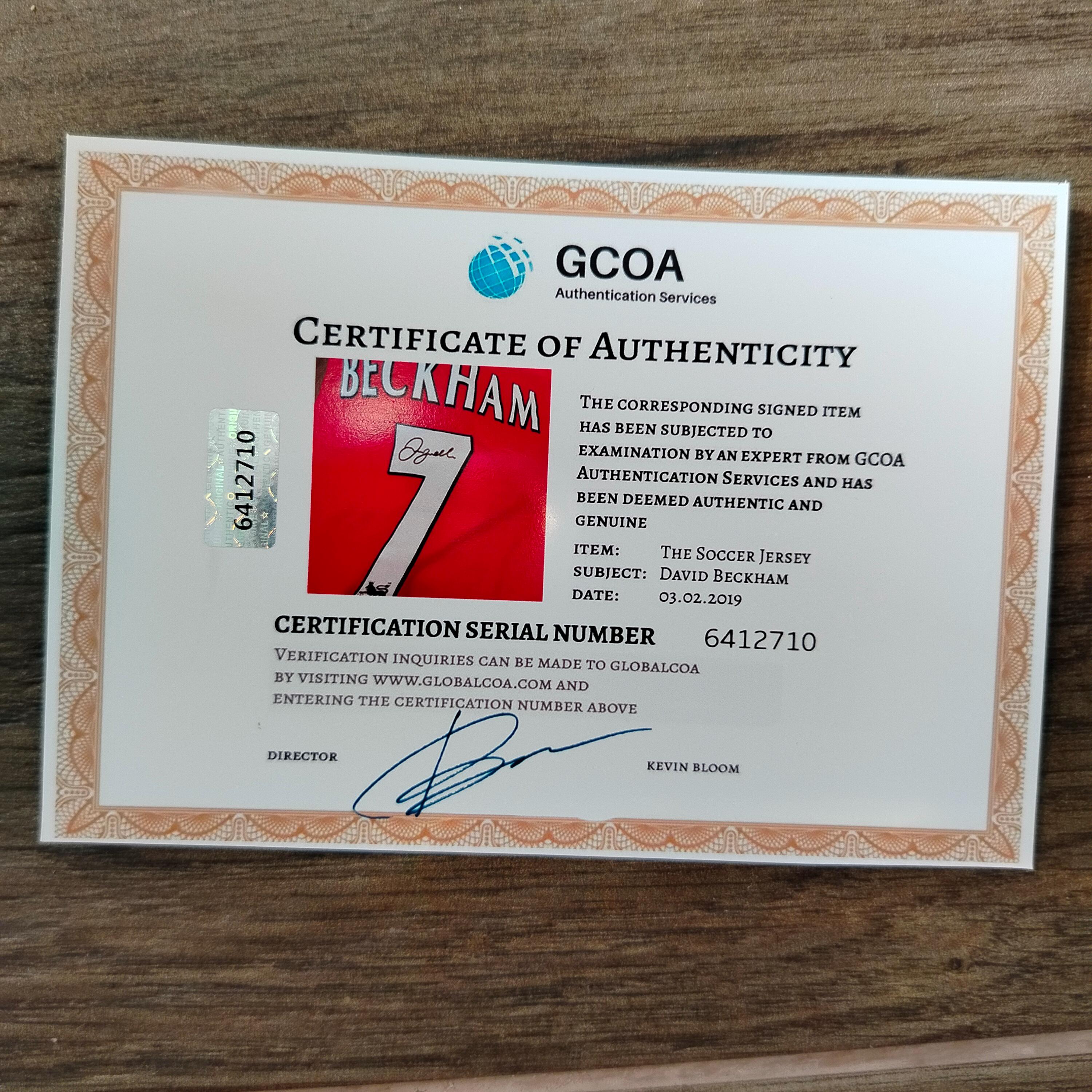デビッド・ベッカム直筆サイン入りマンチェスター・ユナイテッド