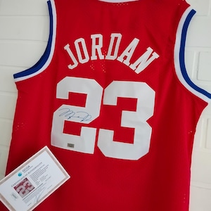 Michael Jordan #23 Chicago Bulls Signed Autographed 1989 NBA All-Star Red Jersey +COA