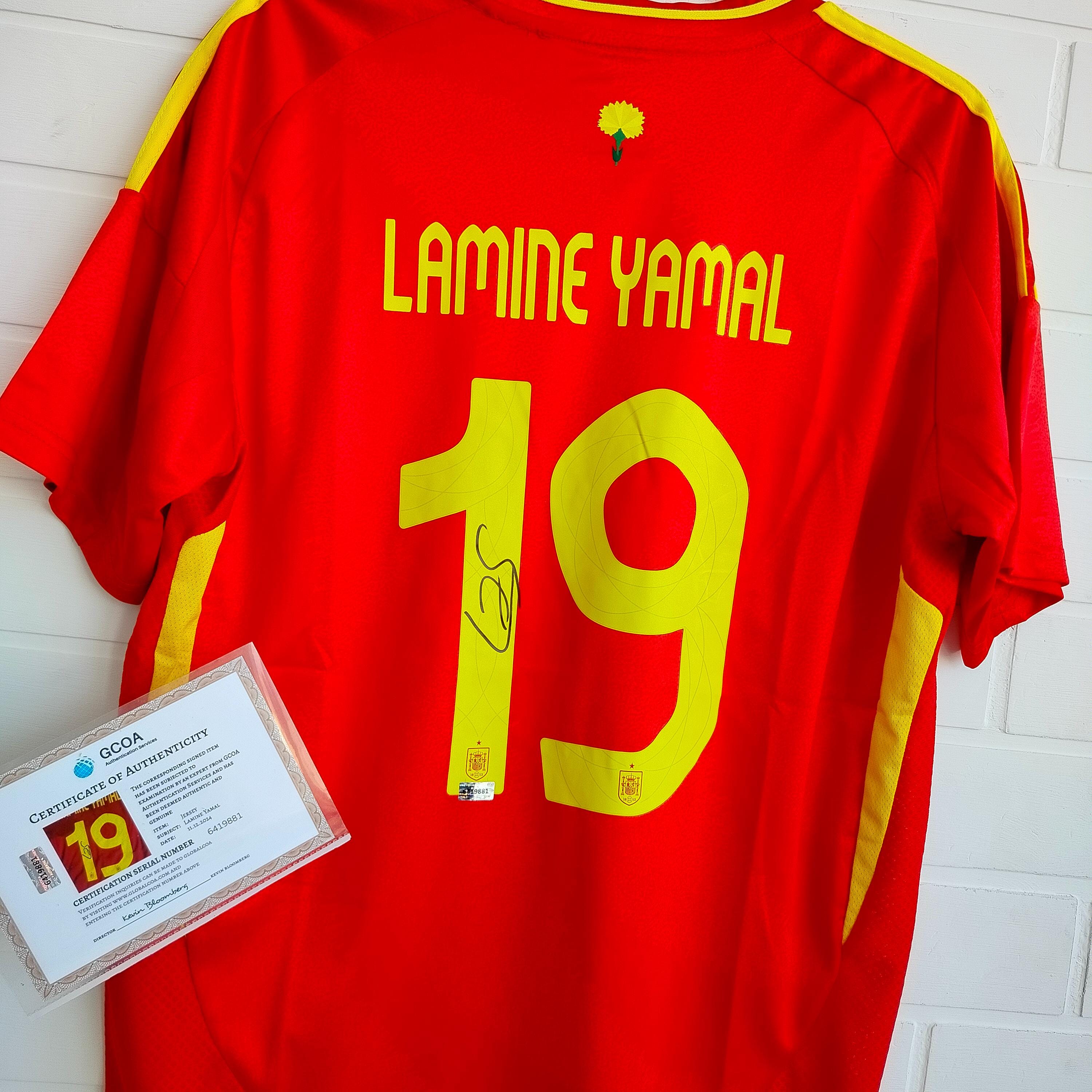 Lamine Yamal サイン入りスペイン代表シャツ Lamine Yamal サイン入りスペイン代表シャツ FC Barcelona Lamine