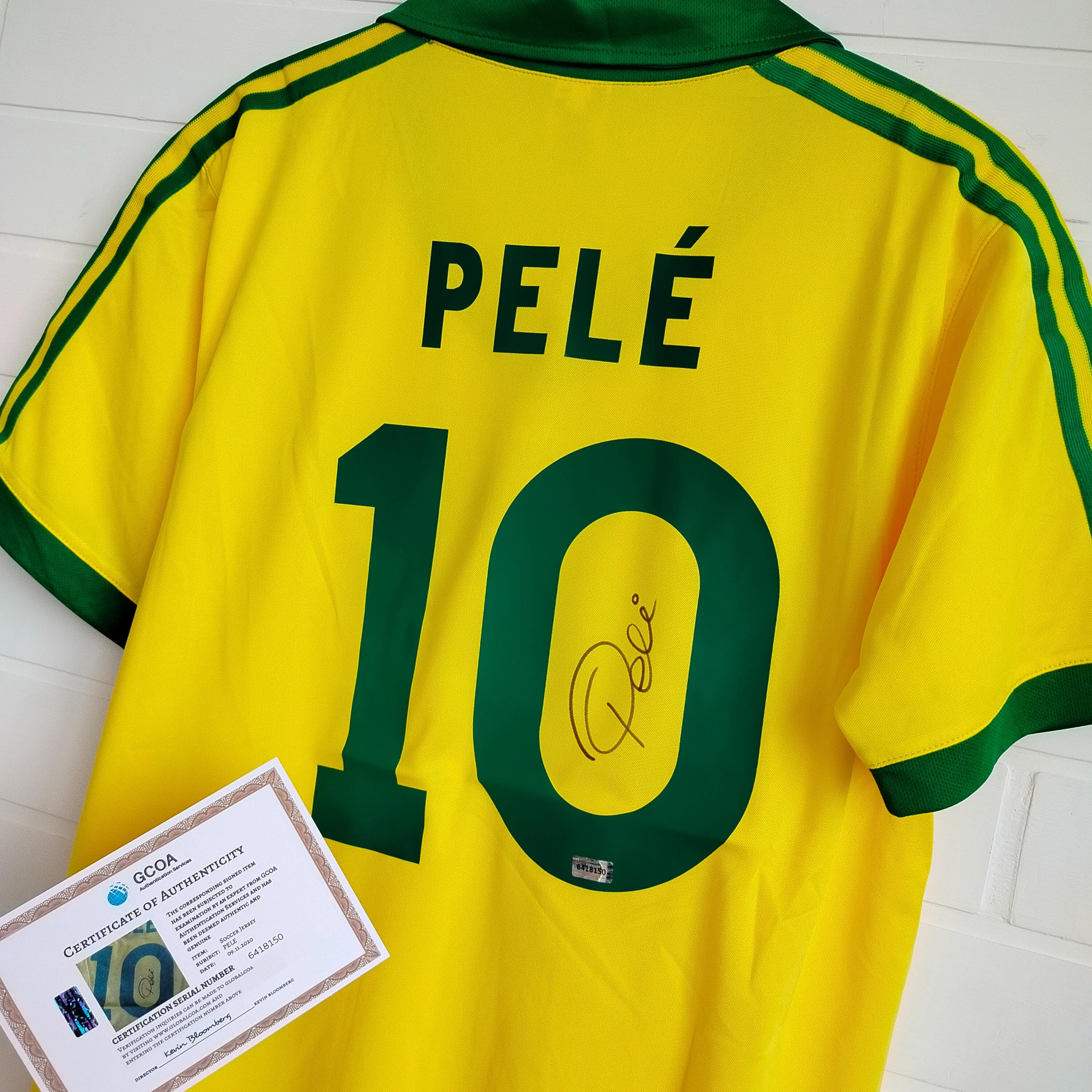 Pele Signed Autographed Brazil Soccer Jersey With COA - Etsy