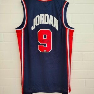 Michael Jordan Autographed #9 1992 USA National Team Olympic Jersey Navy Blue back view