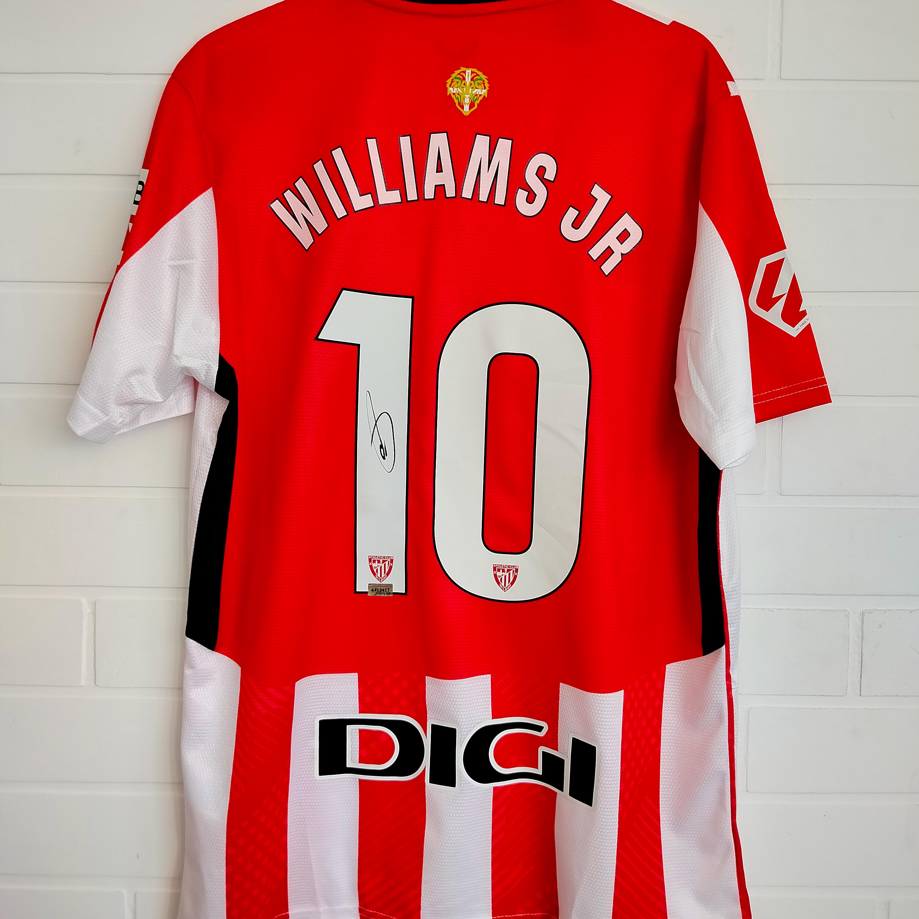 ウェア Athletic Club Bilbao WILLIAMS JR 10 Nico Williams Jr #10 Signed Autographed Athletic Bilbao Soccer