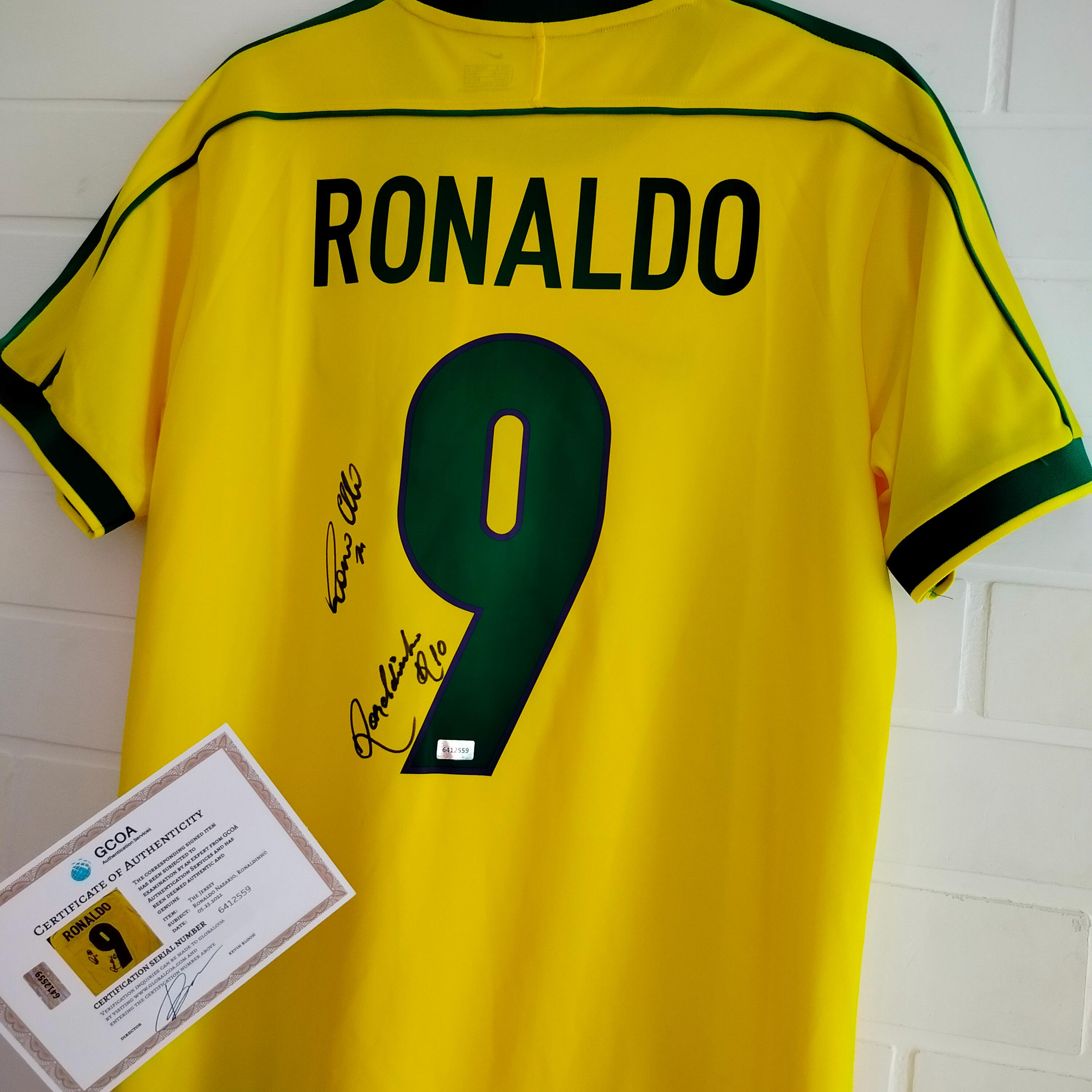 Ronaldo Nazario & Ronaldinho Hand-signed Brazil Jersey/shirt With