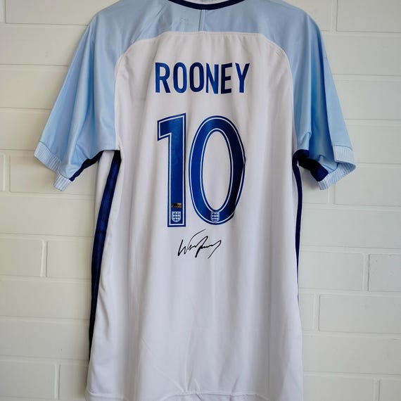 Wayne Rooney #10 Signed England National Team Soccer Jersey