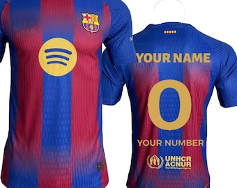 Gepersonaliseerde officieel gelicentieerde replica FC Barcelona-T-shirt met je nummer en naam erop gedrukt
