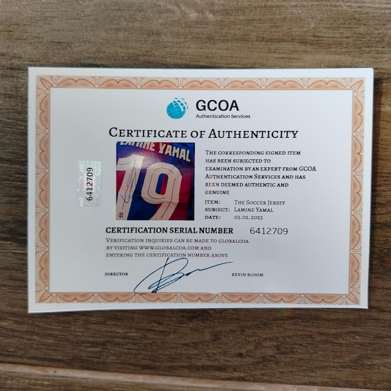 メッシラミナ・ヤマルダブルサイン入りバルセロナジャージ ICONS COA