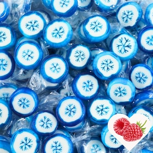 Bonbons Weihnachten Schneeflocken blau-weiss - Geschenke Süßigkeiten - Gastgeschenke  - Bonbons Winter