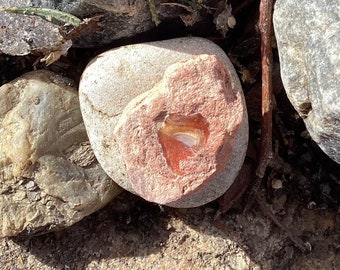 Mexican Fire Opal Orange & White  Center Glass