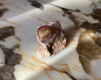 Mexican Fire Opal Rainbow Rock Tucked In