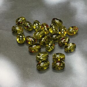 Yellow  Speckled Glass Beads