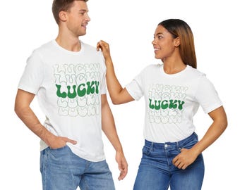Lucky Vibes Unisex T-Shirt, Verspieltes T-Shirt, St. Patricks Tagesgeschenk, Freizeitkleidung, lustiges grafisches T-Shirt, Alltagsmode