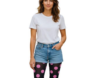 Large Spots Dots Printed Tights (3 Colourways) Made In Italy