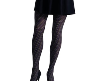 Multi Colour Spiral Psychedelic 60's Opaque Tights