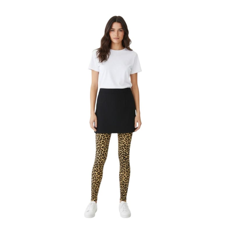 Leopard Animal Print Tights (8 Amazing Colours) Mustard Leopard