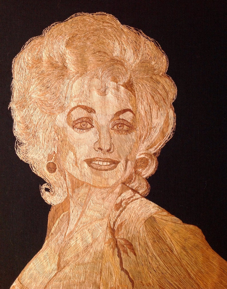 Dolly Parton In Rice Leaves Handmade Leaf Art Portrait Of Etsy