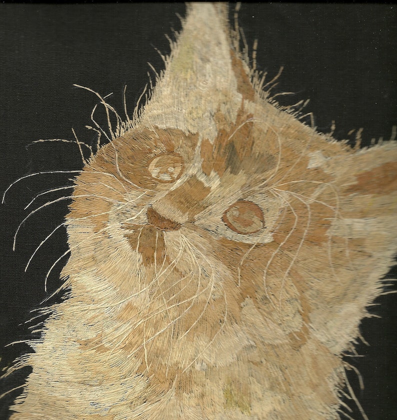 CAT Handmade leaf art Not a print photo or painting Leaf Etsy