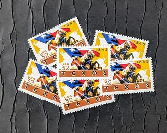 10 Vintage Postage Stamps .. Texas 32cent stamps ..  UNUSED .. #2968