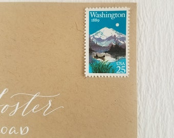 5 Vintage Postage Stamps ..  Washington 25cent stamp .. UNUSED .. #2404