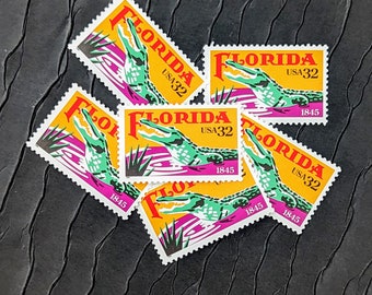 10 Vintage Postage Stamps .. Florida 32cent stamps ..  UNUSED .. #2950